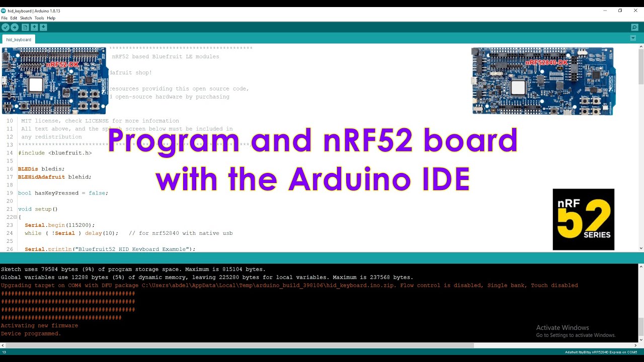 Make an nRF52 SOC programmable with the Arduino IDE [Testing with an ...