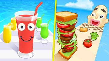 Sandwich Runner vs Juice Run New Max Levels Gameplay iOS,Android Walkthrough Mobile Game Update HDU2