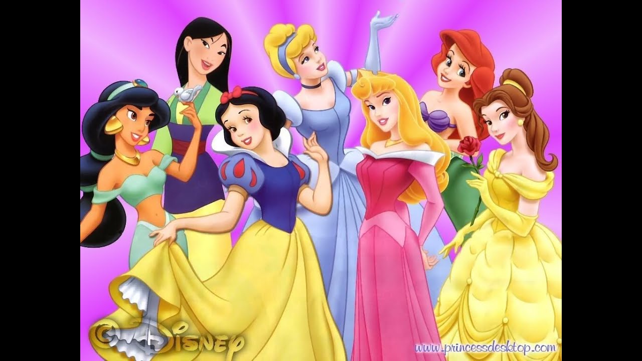 Pintar Desenhos de Princesas da Disney  Branca de Neve Ariel Cinderela  Jasmine e Bela Adormecida 