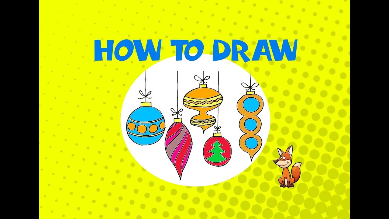 How to draw Christmas Tree Ornaments - Learn to Draw - ART LESSON arte