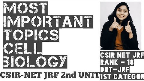 MOST IMPORTANT TOPICS OF CELL BIOLOGY(CSIR-NET JRF UNIT 2nd)
