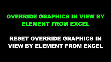 How to Override Graphics and Reset Override Graphics In View By Element from Excel.