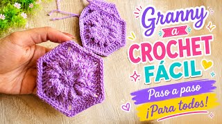 💫Easy Hexagon Granny Square Crochet - Step by Step for Beginners✨️