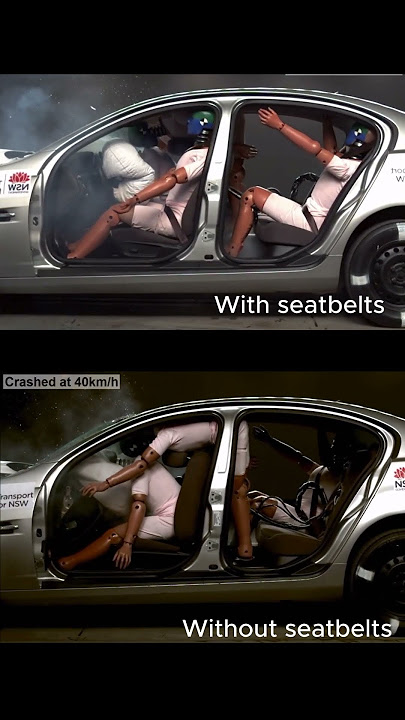Car Crash Test with and without seat belts