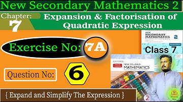 Exercise 7A Question No:6  Chapter 7 || D2 Oxford Math || New Secondary Mathematics Book 2