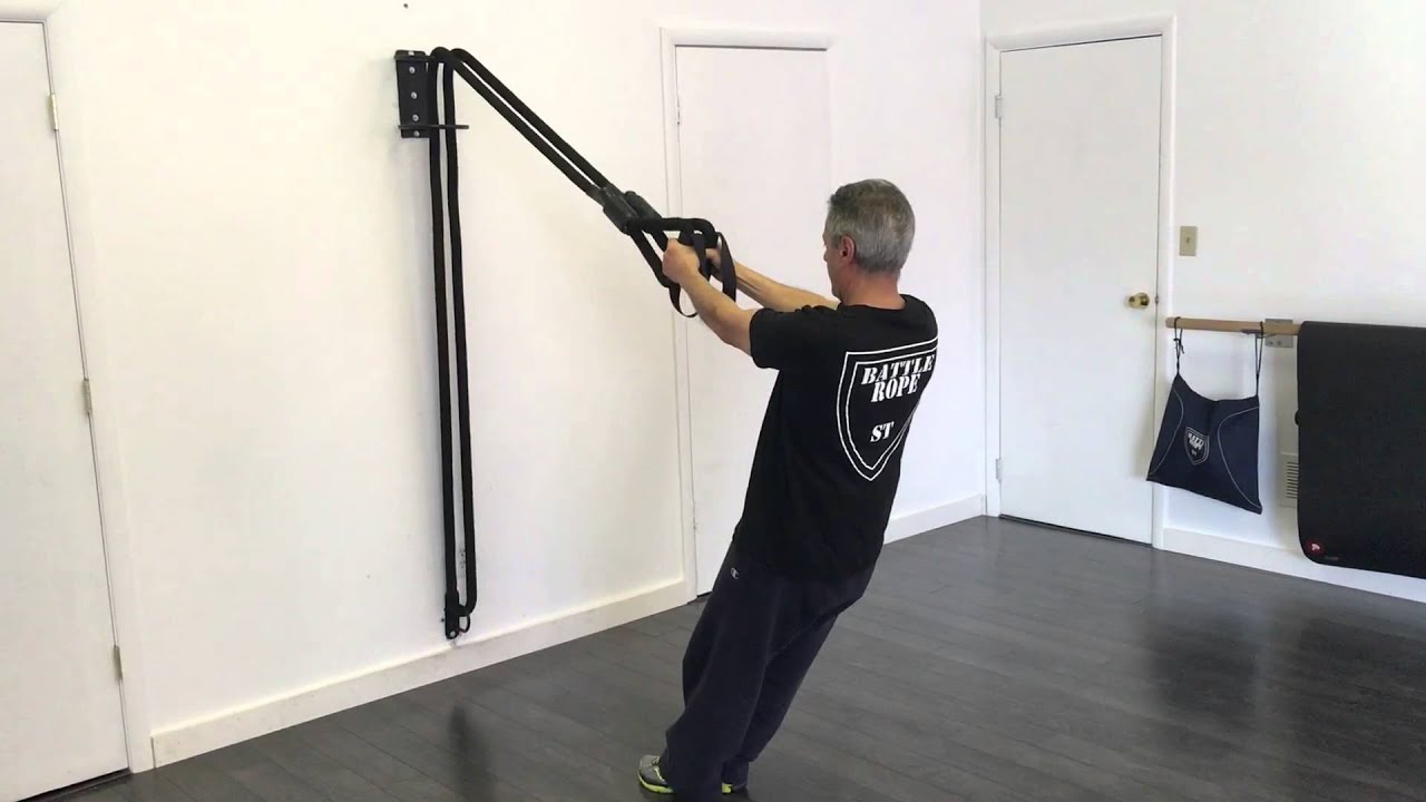 Standing T Rows with Battle ropes ST - YouTube