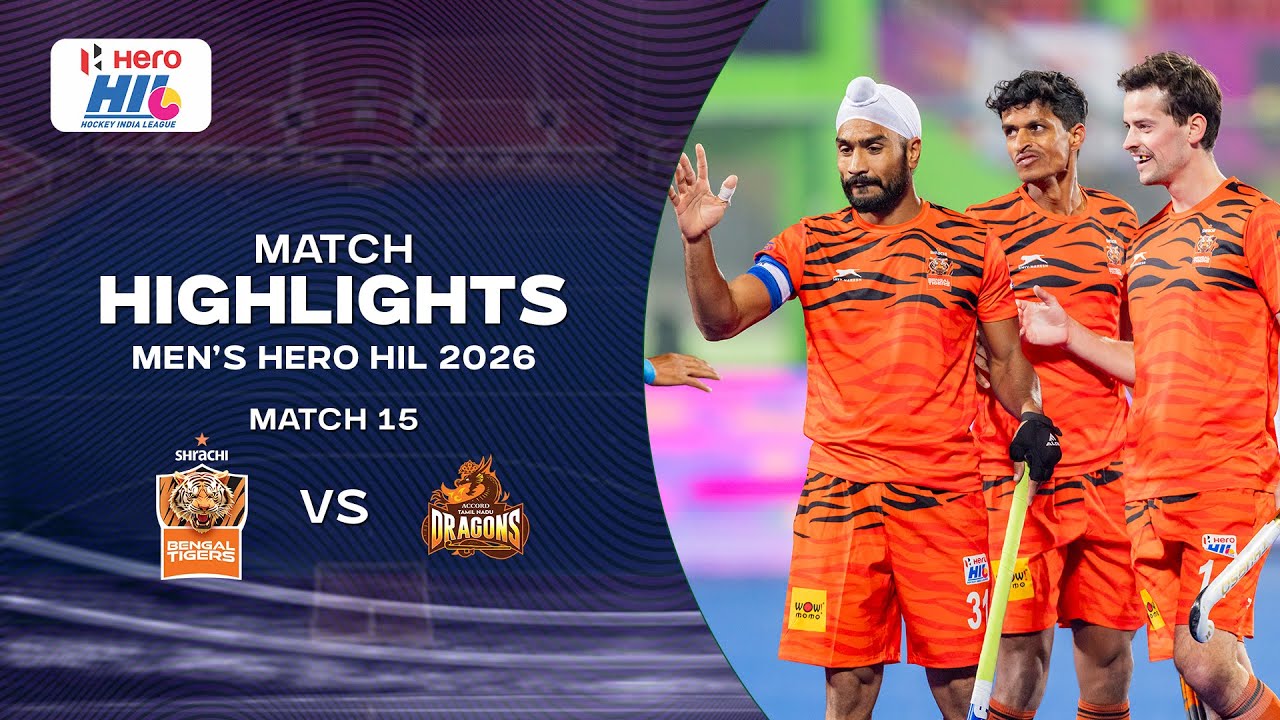 Men's Hero Hockey India League 2026 || Match Highlights || Match 15 || TIGERS VS DRAGONS