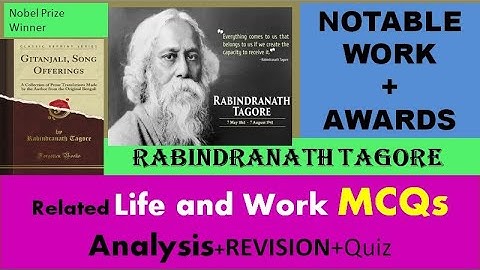 Rabindranath Tagore MCQs, Work, Analysis, Notable Awards and Work, Quiz, Rajwant English Academy