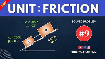 FRICTION SOLVED PROBLEM 9 IN ENGINEERING MECHANICS IN HINDI