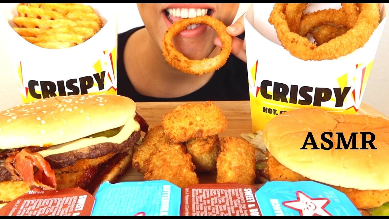 ASMR CARL'S JR Spicy Western Bacon Cheeseburger + Spicy Chicken ...