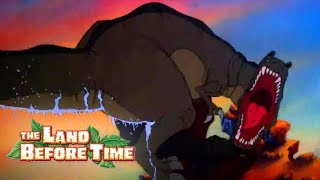 Littlefoot and Cera defeat Sharptooth | The Land Before Time