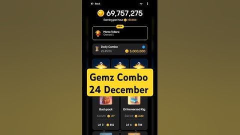 Gemz Daily Combo Today 24 December Daily Combo Today #gemz #combo #airdrop