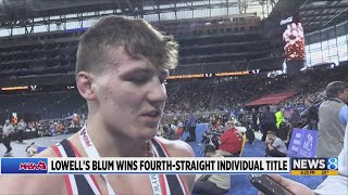 Information Lowell wrestler wins fourth-straight individual title Update