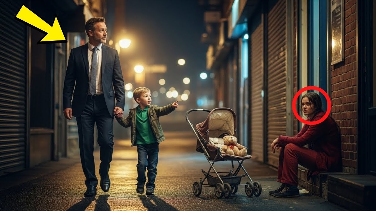 Ein reicher Mann ignoriert eine Bettlerin – bis sein Sohn stehen bleibt