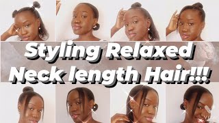 10 EASY WAYS TO STYLE RELAXED HAIR|| Neck length hair || without extensions.