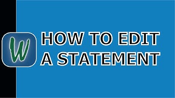 Winworks Training- Editing a Statement
