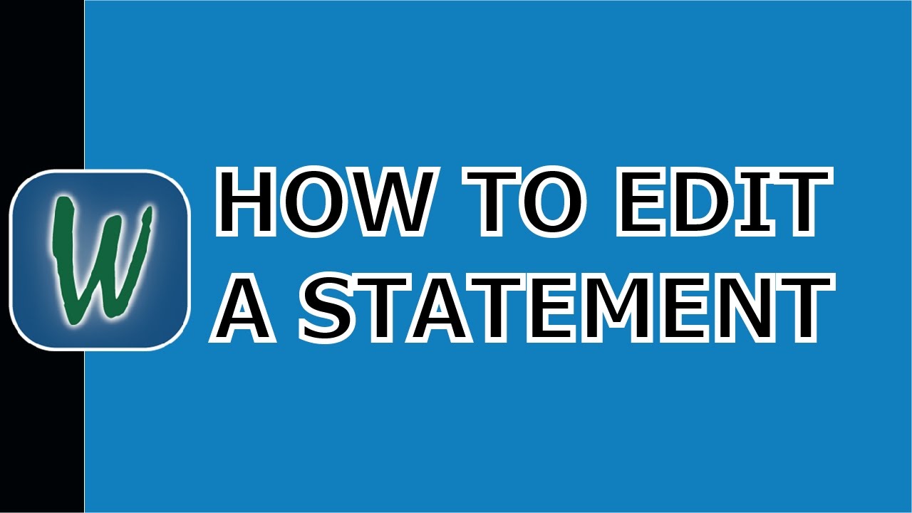 Winworks Training- Editing a Statement - YouTube