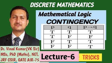 L-6 | Contingentie | Wiskundige logica | Voorbeelden | Waarheidstabellen | Discrete wiskunde vkmp...