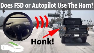 Does Tesla FSD v9 Beta or Autopilot use the HORN?