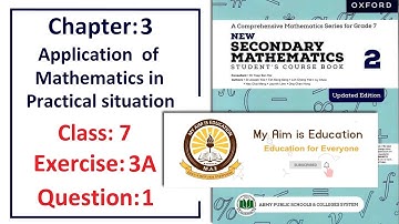 Exercise 3A Question 1 – Complete solution (Profit and Loss) – APS Math Class 7.
