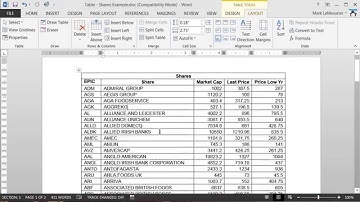 MS Word - Tables - How to repeat a header row within a Table  (versions 2007 2010 2013 )