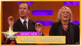 Michael Fassbender \& Jennifer Saunders BOTH Fell Asleep on Set | The Graham Norton Show