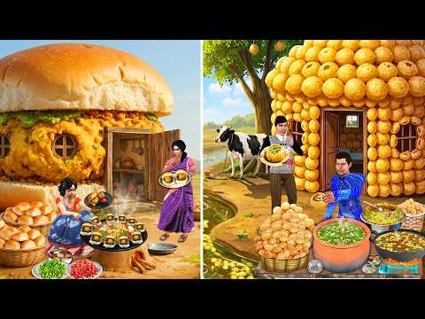 Gaon Ka Vada Pav Ghar Panipuri Ghar Street Food Hindi Kahaniya Moral Stories Funny New Comedy Video