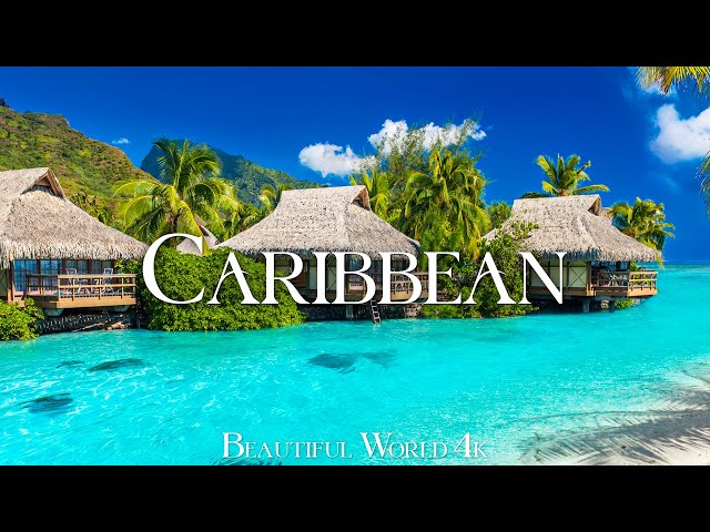 Caribbean 4K Drone Nature Film - Calming Piano Music - Beautiful Beach class=