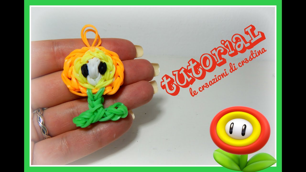 Tutorial Fiore di Fuoco Super Mario Bros con Elastici RAINBOW LOOM