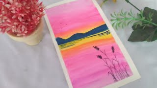 easy watercolor sunset painting #|| beautiful painting||