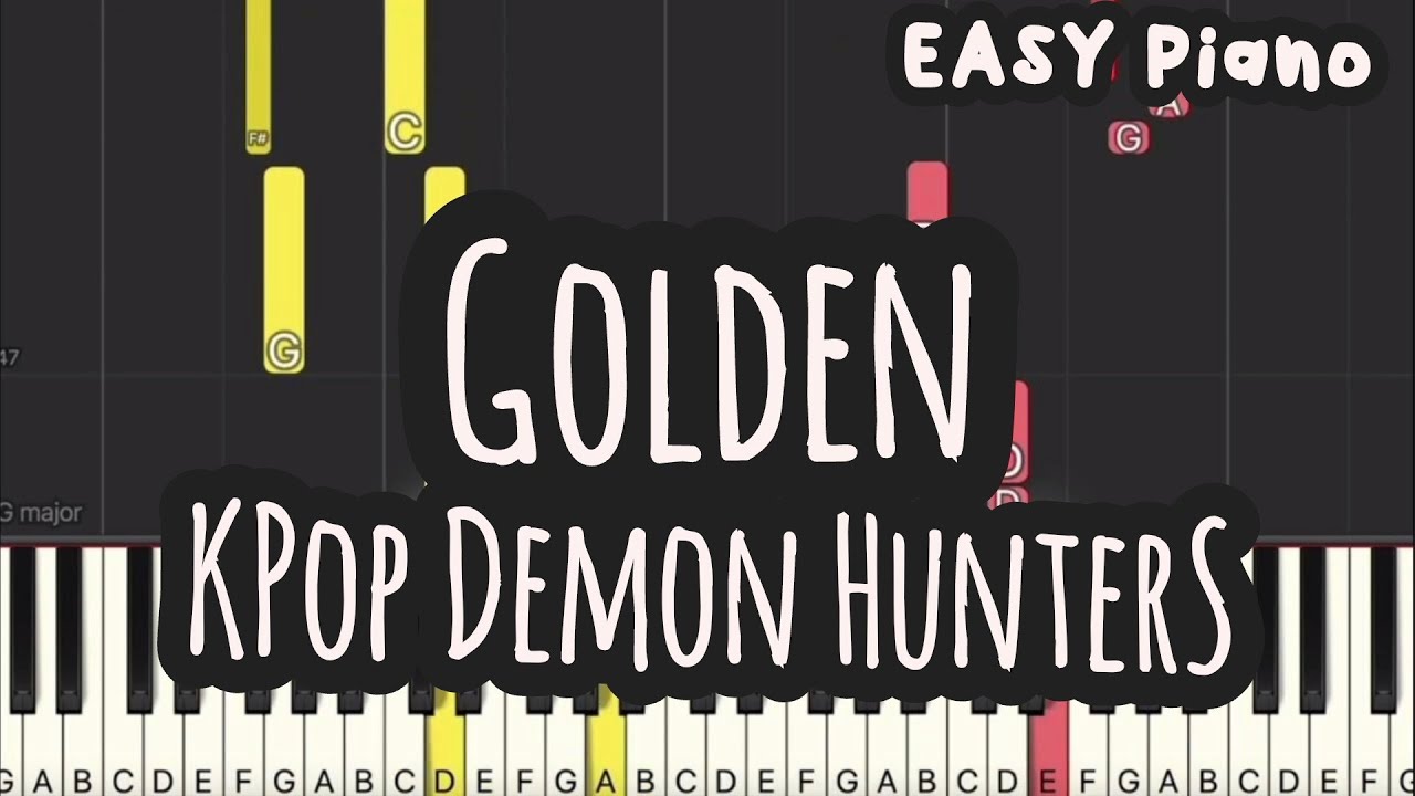 KPop Demon Hunters - Golden (Easy Piano, Piano Tutorial) Sheet