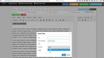 Creating Anchor Links TinyMCE