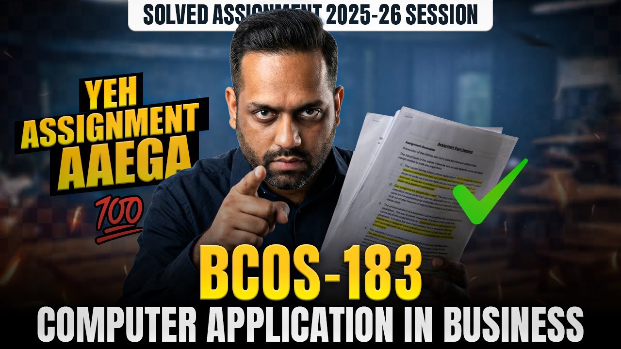 BCOS 183 Solved Assignment June 2026 IGNOU