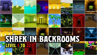 SHREK IN THE BACKROOMS UPDATED(level 1 to 22 speed run) | ROBLOX