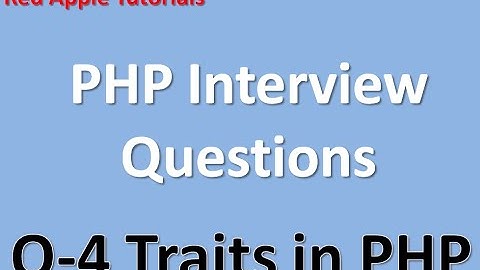 Q4 Traits In PHP (In Hindi)