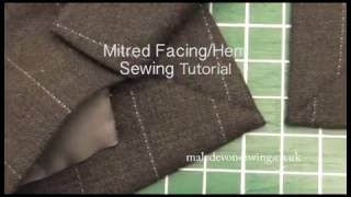 Mitred hem and facing sewing tutorial