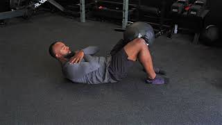 Supine Hooklying Hip Adductor Medicine Ball Squeeze + Crunch