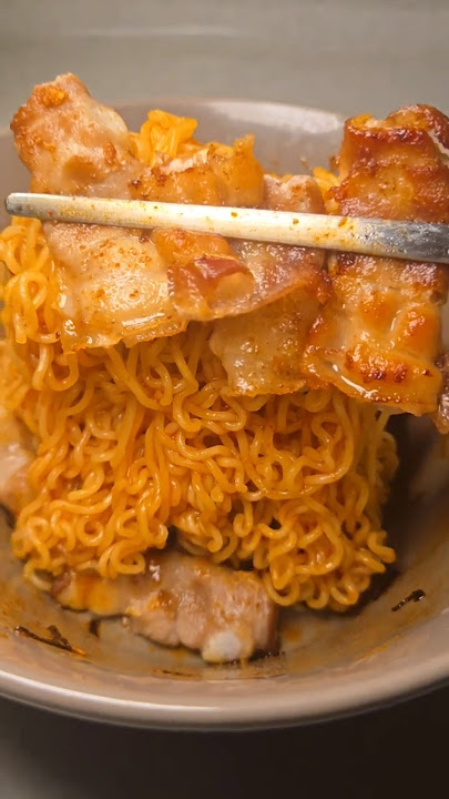 Bibim Noodles   Pork Belly?! This Combo Is Fire! 🔥#asnr #shorts
