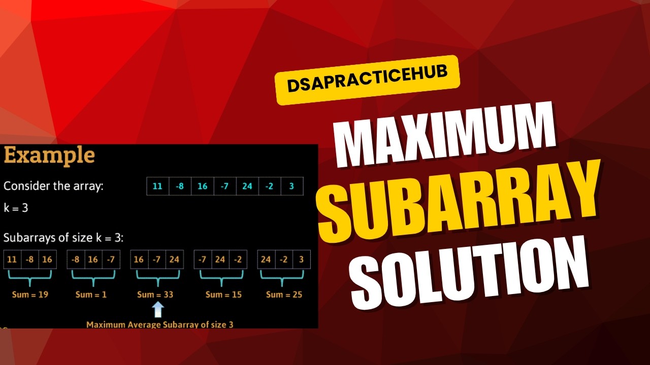 Maximum Subarray | LeetCode | Java Solution - YouTube