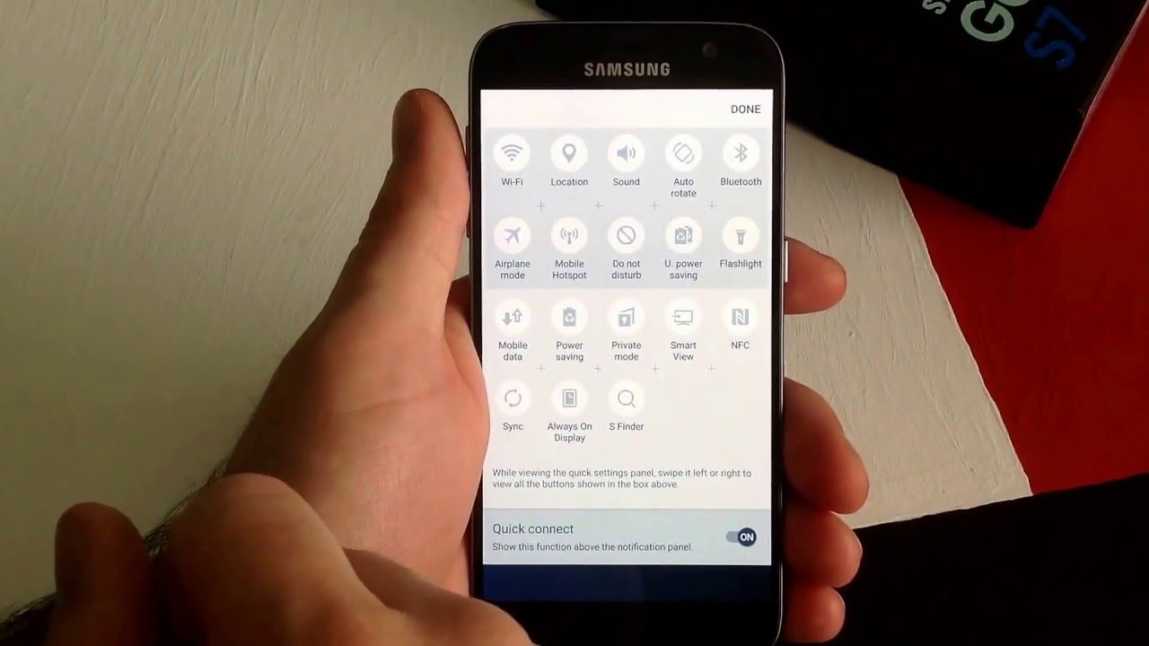 Samsung Galaxy S7 - How to turn flashlight on / off - YouTube