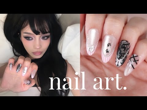 Easy Nail Art at Home 🐾🎀 (nail inspo, application tips)