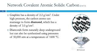 13.6 M Network Covalent Atomic Solids: Carbon & Silicates