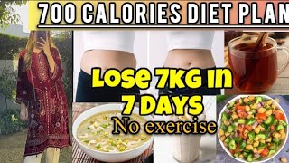 My Weightloss Journey/ 700 Calories DIET PLAN TO LOSE WEIGHT fast / Lose 7kg in 7 Days