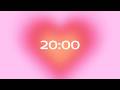 20 Minute Countdown Timer | Pink Aura Hearts Aesthetic | For Studying & Deep Focus 💗