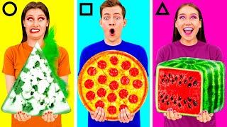 Geometric Shape Food Challenge | Funny Food Hacks by PaRaRa Challenge