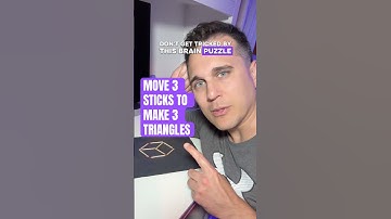 Move 3 sticks to make 3 triangles brain puzzle. Can you solve it? #brainpuzzle #braingame #braintest