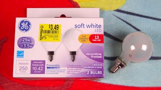 GE G16 3.5watt (25watt) Soft White Filament LED Light Bulbs screenshot 5