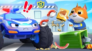 Who Threw the Trash Around?💢| Police Car🚨, Garbage Truck | Monster Truck | Kids Songs | BabyBus