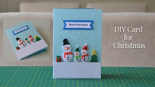 DIY Christmas Card | Greeting Card for Christmas | Quilling Snowman ⛄️ | Step by Step Tutorial