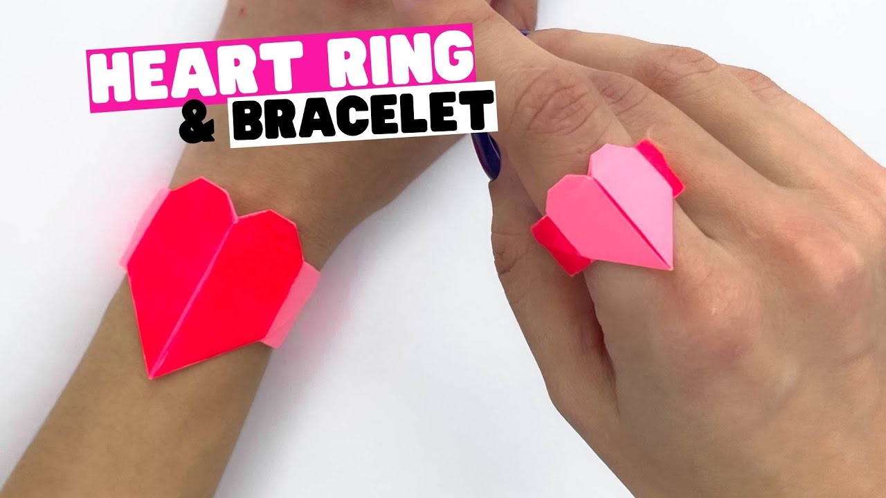 How to make ORIGAMI HEART RING and ORIGAMI HEART BRACELET [origami